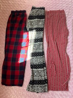 Old Navy Kids Red, Black & Gray Patterned Pajama Bottoms - 3 Pack